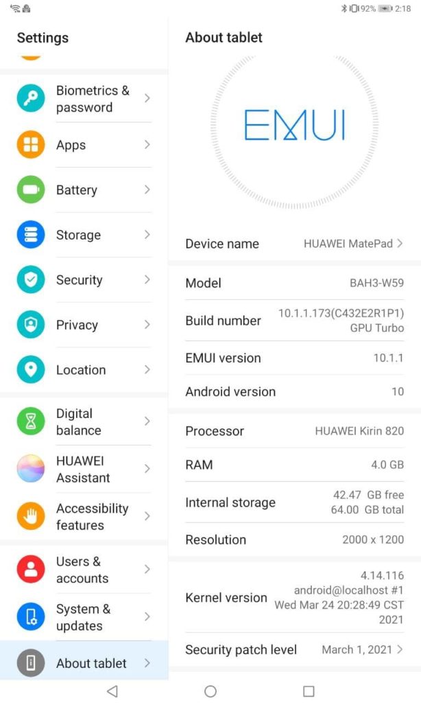 HUAWEI MatePad 10.4 Firmware Update – Sicherheitspatch Juni 2023 19 HUAWEI MatePad 10.4 Firmware Update – Sicherheitspatch Juni 2023 11