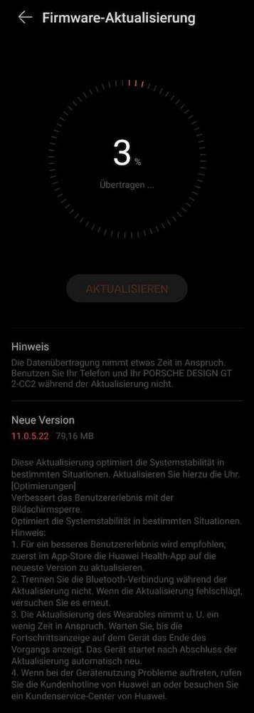 HUAWEI Watch GT 2 Pro erneut mit Stabilitätsupdate 14 HUAWEI Watch GT 2 Pro erneut mit Stabilitätsupdate 3