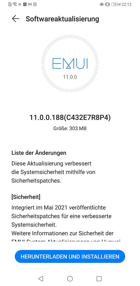 HUAWEI Mate 30 Pro Firmwareupdate Sicherheitspatch Mai 2021