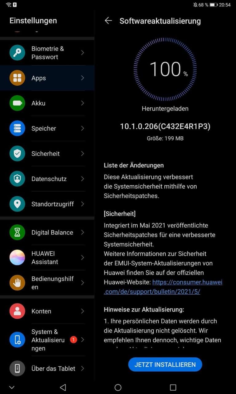 HUAWEI MatePad 10.4 Firmware Update – Sicherheitspatch Oktober 2022 6
