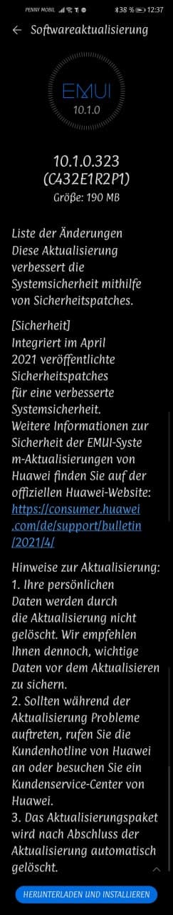 Huawei P40 Lite - Aprilpatch 2021 nimmt Fahrt auf 2 Aprilpatch 2021