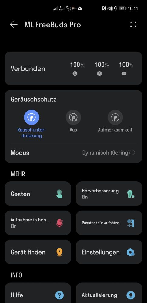 HUAWEI Freebuds Pro Update kundenspezifische Hörfunktion