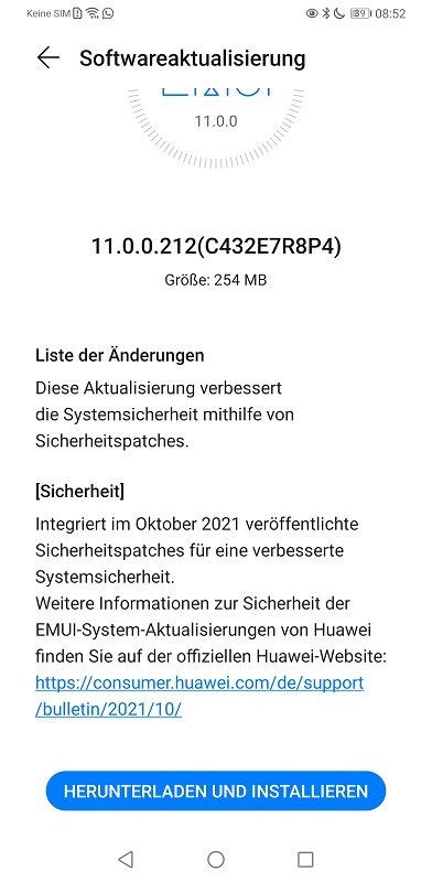 Mate 30 Pro Firmwareupdate Übersicht 16 HUAWEI Mate 30 Pro Firmwareupdate Changelog