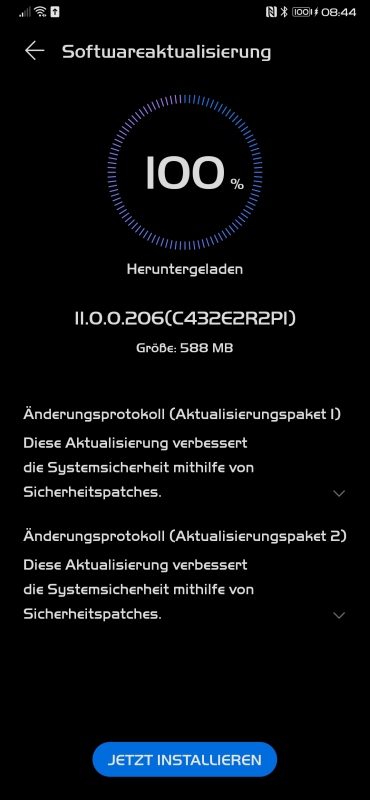 HUAWEI Mate Xs Firmwareupdate - Übersicht 13 HUAWEI Mate Xs Firmwareupdate Dezember 2021 Changelog