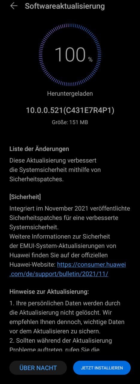 Sicherheitspatch November 2021