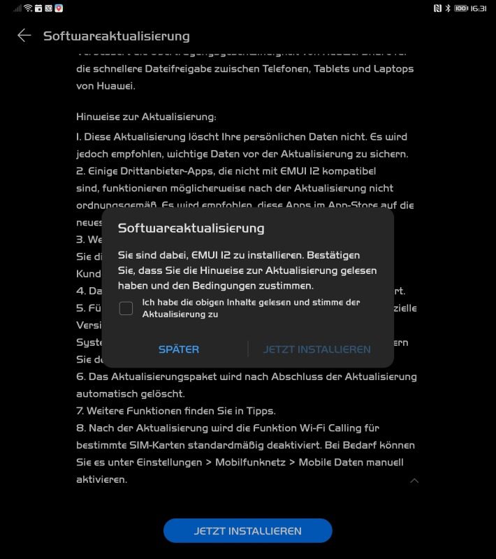 HUAWEI Mate Xs Firmwareupdate - Übersicht 11 UAWEI Mate Xs Firmwareupdate EMUI 12 Changelog