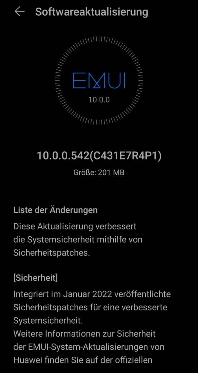 P30 Lite NE - jetzt auch das Sicherheitspatch Januar 2022 2 Sicherheitspatch Januar 2022