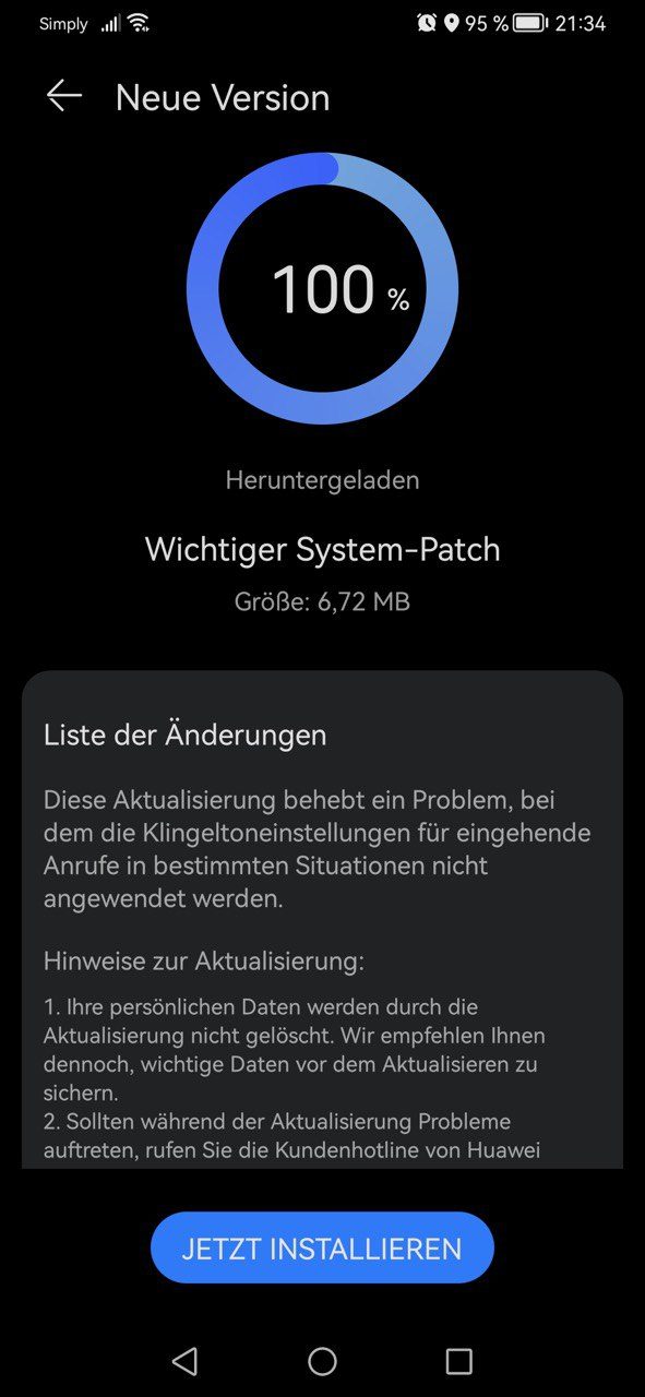 P30 Pro und Nova 5T - Patch behebt Problem mit Klingelton 2 Systempatch Klingeltonproblem