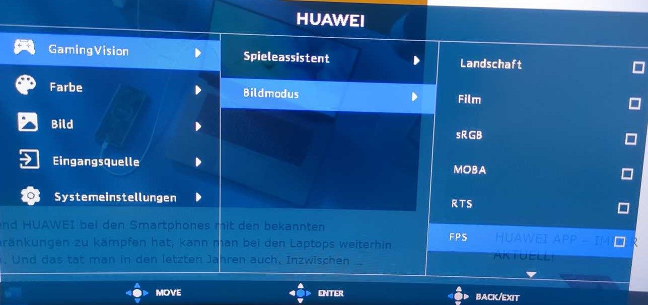 HUAWEI MateView GT 27 im Test - Kann HUAWEI Gaming Monitor? 7 Einstellmöglichkeiten beim MateView GT 27 (Gaming)