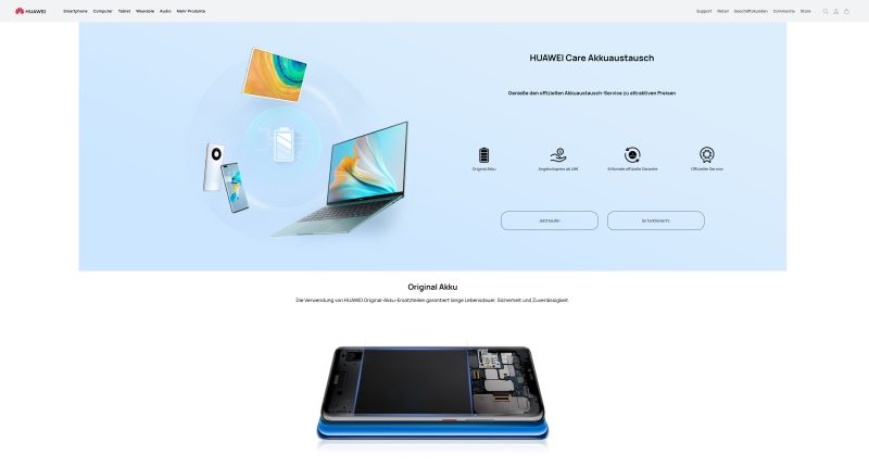 HUAWEI Mate 9 Akku Care Homepage 1