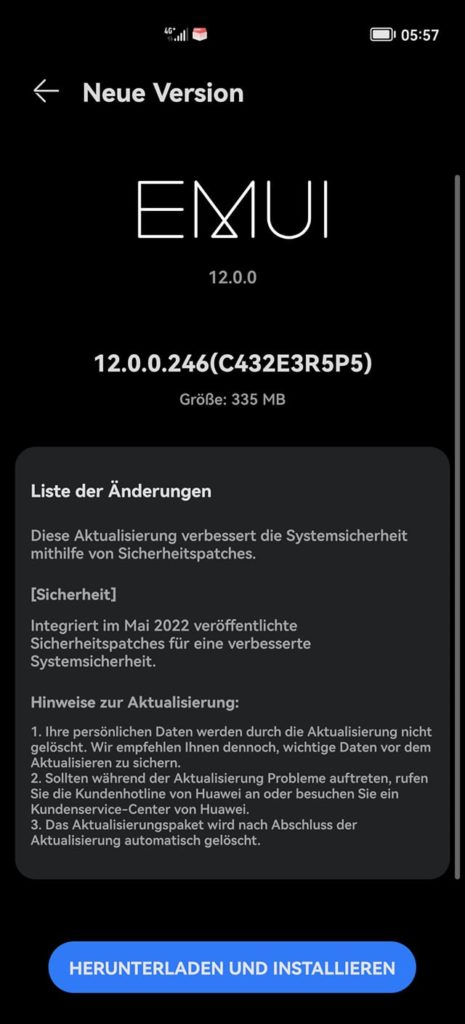 HUAWEI P40 Pro Firmwareupdate 12.0.0.246