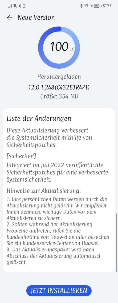 Huawei P50 Pro Firmwareupdate - Sicherheitspatch Juni 2023 12 Huawei P50 Pro Firmwareupdate