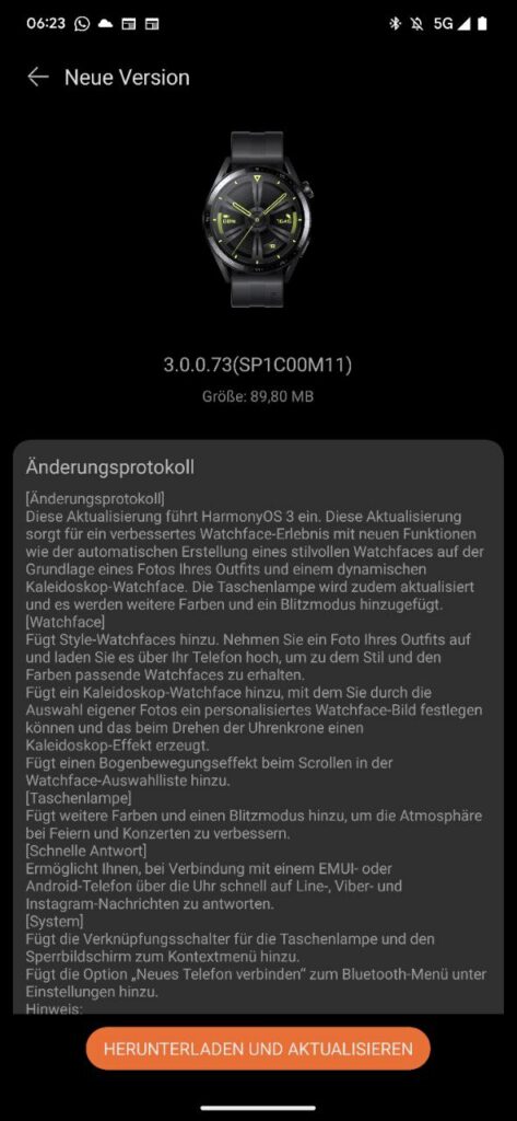 HUAWEI Watch GT 3 nun auch mit HarmonyOS 3.0 5