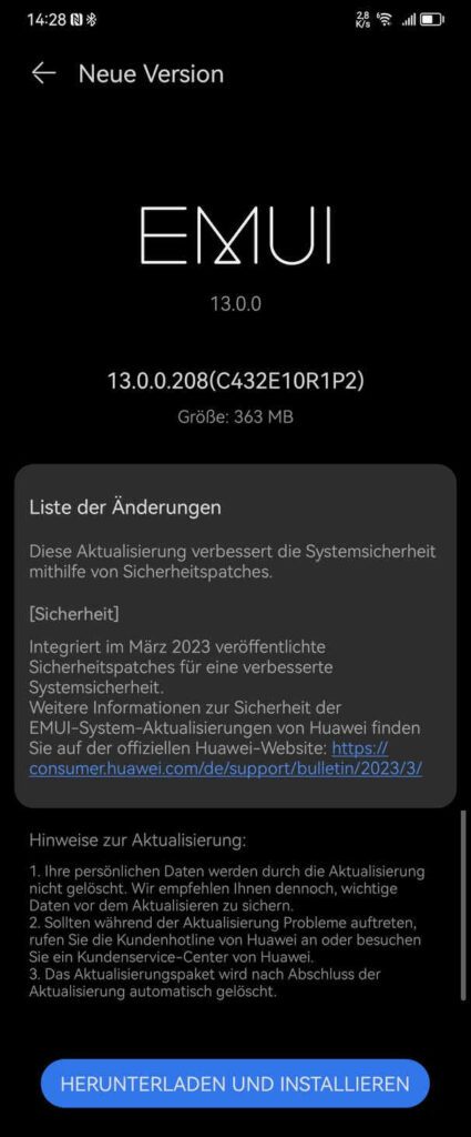 HUAWEI Mate 50 Pro Firmwareupdate Übersicht - Sicherheitspatch März 2024 ist da! 14