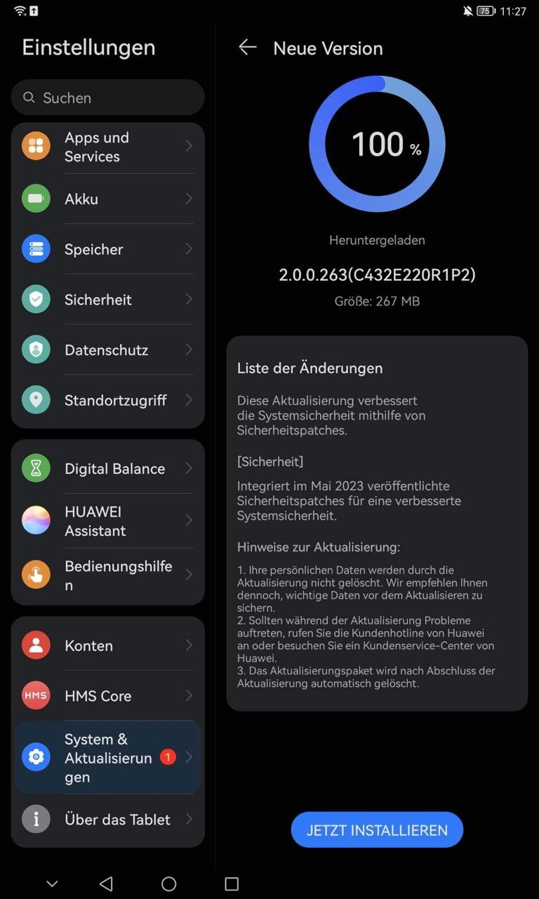 HUAWEI MatePad 10.4 Firmware Update – Sicherheitspatch Juni 2023 5 MatePad Firmware