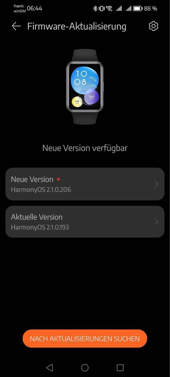 Watch Fit 2 Firmwareupdate