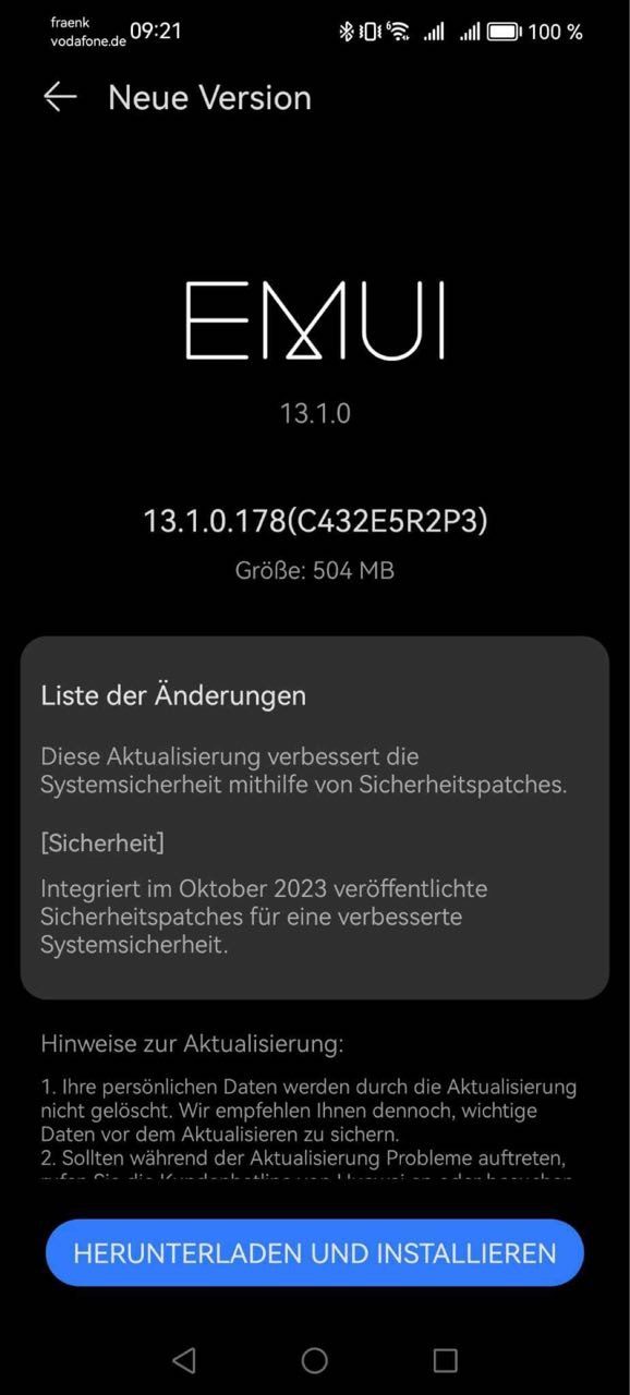 Huawei P60 Pro Firmwareupdate – Sicherheitspatch Oktober 2023 5