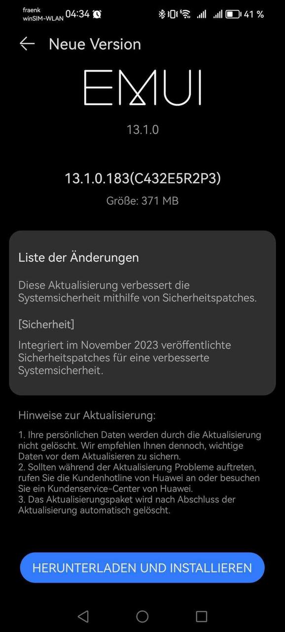 Sicherheitspatch November 2023