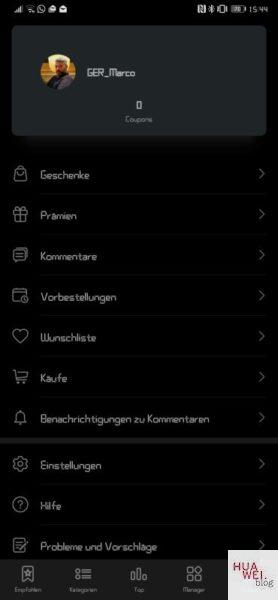 #MarcoMotzt: HUAWEI Game Center App veröffentlicht 8