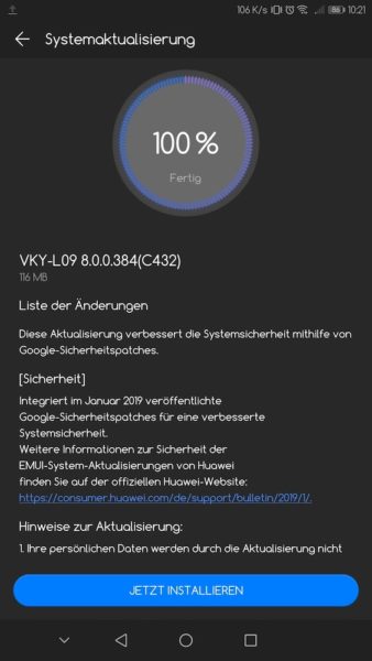 Google Januar Patches für HUAWEI P10 Plus und P Smart 2 Google Januar Patches für HUAWEI P10 Plus und P Smart 1