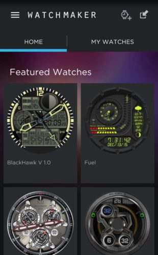 Watchmaker Auswahl Watchfaces